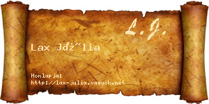 Lax Júlia névjegykártya