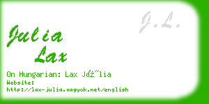 julia lax business card